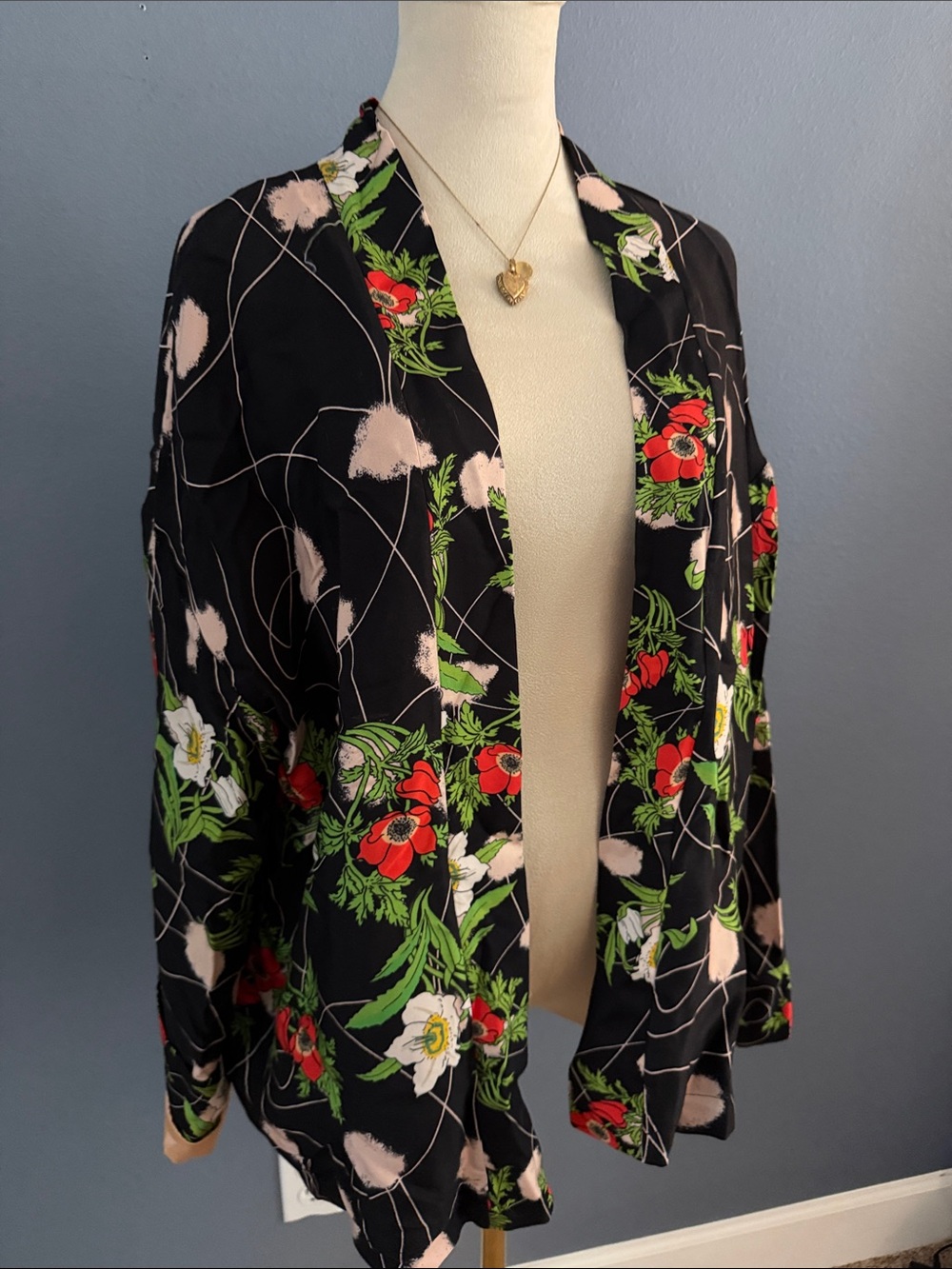 Silky Floral Black Jacket
